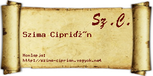 Szima Ciprián névjegykártya